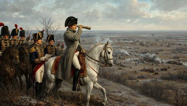 Наполеон Бонапарт на своем передовом командном пункте.