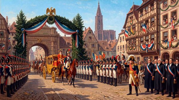 19 марта 1810 года маршал Бессьер стал губернатором Страсбурга и в этом качестве встречал новую императрицу Марию-Луизу Австрийскую 19 марта 1810 года маршал Бессьер стал губернатором Страсбурга и в этом качестве встречал новую императрицу Марию-Луизу Австрийскую