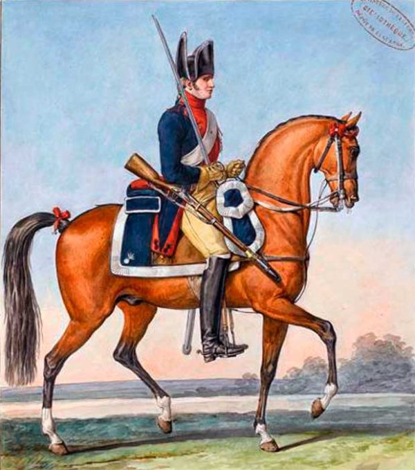 Конный жандарм в униформе по Регламенту Бардена, 1812 год Конный жандарм в униформе по Регламенту Бардена, 1812 год
