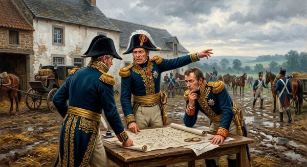 18 июня 1815 года. Маршал Груши со своим штабом в деревне Вальэн (Sart-à-Walhain), Бельгия. 18 июня 1815 года. Маршал Груши со своим штабом в деревне Вальэн (Sart-à-Walhain), Бельгия.