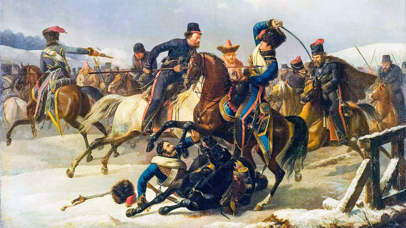 война 1812 года Казаки против французской кавалерии